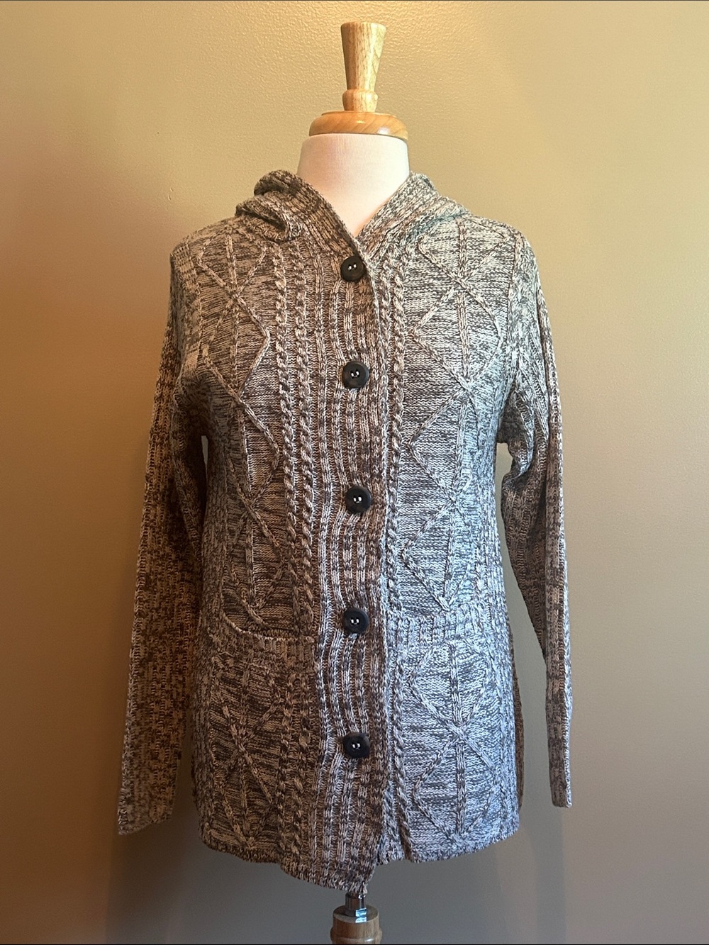 NWT Effeci Knit Cardigan with Hood
